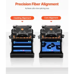 VEVOR Fiber Fusion Splicer 6 Motors, Core & Clad Alignment Fibers Optic Splicer with 6s Fast Splicing and 13s Heating, 5