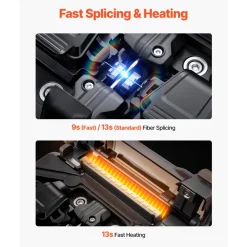 VEVOR Fiber Fusion Splicer 6 Motors, Core & Clad Alignment Fibers Optic Splicer with 6s Fast Splicing and 13s Heating, 5