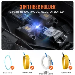 VEVOR Fiber Fusion Splicer 6 Motors with 8s Splicing & 18s Heating, 5200mAh Core Alignment Fibers Optical Splicer, 5