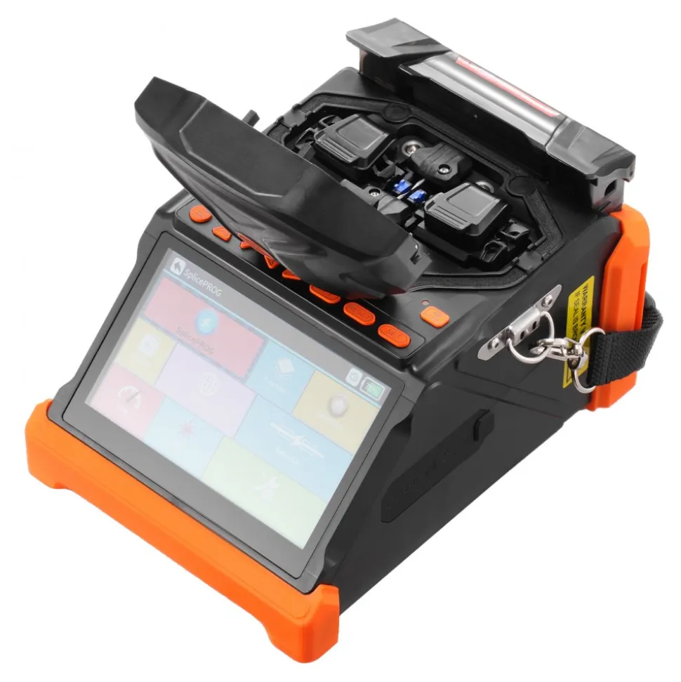 VEVOR Fiber Fusion Splicer 6 Motors, Core & Clad Alignment Fibers Optic Splicer with 6s Fast Splicing and 13s Heating, 5" Touch Screen, 3 in 1 Fiber Holder, 7800mAh Battery for SM MM DS NZDS Fibers