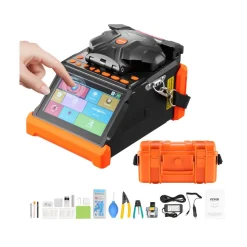 VEVOR Fiber Fusion Splicer 6 Motors, Core & Clad Alignment Fibers Optic Splicer with 6s Fast Splicing and 13s Heating, 5