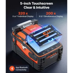 VEVOR Fiber Fusion Splicer 6 Motors, Core Alignment Fiber Optic Splicer 6s Splicing & 13s Heating, Fiber Splicer Machine with 5