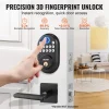 VEVOR Fingerprint Door Lock, with Fingerprint/Keypad Code/Key, One-Time and Anti-Peeking Password, Silent Mode, Constant Unlock Mode, Aluminum Alloy Panel, Electronic Keypad Deadbolt for Entry Doors