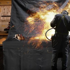 VEVOR Fire Blankets, 2 Pack Welding Blankets, 6' x 10' Fire Suppression Blanket, 1022 °F Flame Retardant Blanket, Black Fire Emergency Blankets, Fiberglass Fire Retardant Blanket with 8 Brass Gromme