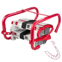 VEVOR Fire Escape Ladder, 2-Story 13FT Retractable Emergency Fire Ladder, Lightweight Aluminum Alloy Safety Escape Ladders with Sturdy Polyester Strap, Anti-Slip Rung & Wide Steps, 1000LBS Max Loading