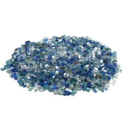 VEVOR Fire Glass, 10 LBS / 4.5 KG Fireplace Rocks, 3/4-Inch / 19.05 mm Reflective Firepit Glass Rock, High Luster Stone Landscaping for Fire Pit Table, Aqua Blue + Caribbean Blue + Aqua Green