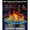 VEVOR Fire Glass, 10 LBS / 4.5 KG High-Temperature Resistant Fireplace Rocks, 1/2-Inch / 12.7 mm Reflective & Smokeless Firepit Glass Rock, High Luster Stone Landscaping for Fire Pit Table, Black