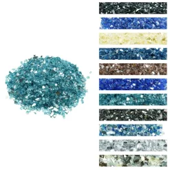 VEVOR Fire Glass, 10 LBS / 4.5 KG High-Temperature Resistant Fireplace Rocks, 1/2-Inch / 12.7 mm Reflective & Smokeless Firepit Glass Rock, High Luster Stone Landscaping for Fire Pit Table, Black