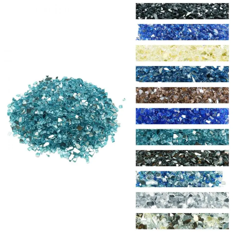 VEVOR Fire Glass, 10 LBS / 4.5 KG High-Temperature Resistant Fireplace Rocks, 1/2-Inch / 12.7 mm Reflective & Smokeless Firepit Glass Rock, High Luster Stone Landscaping for Fire Pit Table, Black
