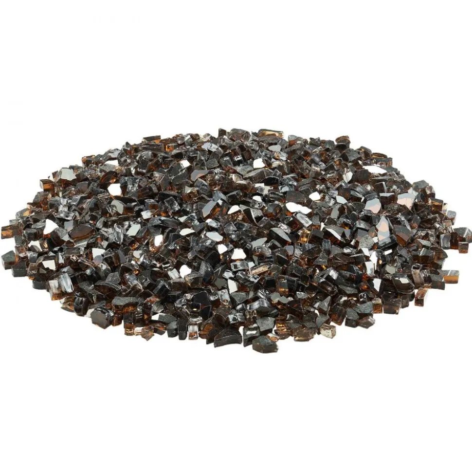 VEVOR Fire Glass, 10 LBS / 4.5 KG High-Temperature Resistant Fireplace Rocks, 1/2-Inch / 12.7 mm Reflective & Smokeless Firepit Glass Rock, High Luster Stone Landscaping for Fire Pit Table, Gold