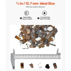 VEVOR Fire Glass, 10 LBS / 4.5 KG High-Temperature Resistant Fireplace Rocks, 1/2-Inch / 12.7 mm Reflective & Smokeless Firepit Glass Rock, High Luster Stone Landscaping for Fire Pit Table, Gold