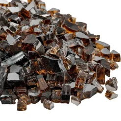 VEVOR Fire Glass, 10 LBS / 4.5 KG High-Temperature Resistant Fireplace Rocks, 1/2-Inch / 12.7 mm Reflective & Smokeless Firepit Glass Rock, High Luster Stone Landscaping for Fire Pit Table, Gold