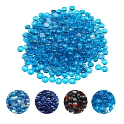 VEVOR Fire Glass, 10 LBS / 4.5 KG High-Temperature Resistant Fireplace Rocks, 1/4-Inch / 6.35 mm Reflective & Smokeless Firepit Glass Rock, High Luster Stone Landscaping for Fire Pit Table, Copper