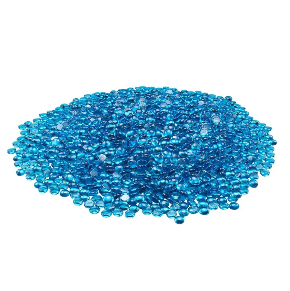 VEVOR Fire Glass, 10 LBS / 4.5 KG High-Temperature Resistant Fireplace Rocks, 1/4-Inch / 6.35 mm Reflective & Smokeless Firepit Glass Rock, High Luster Stone Landscaping for Fire Pit Table, Copper