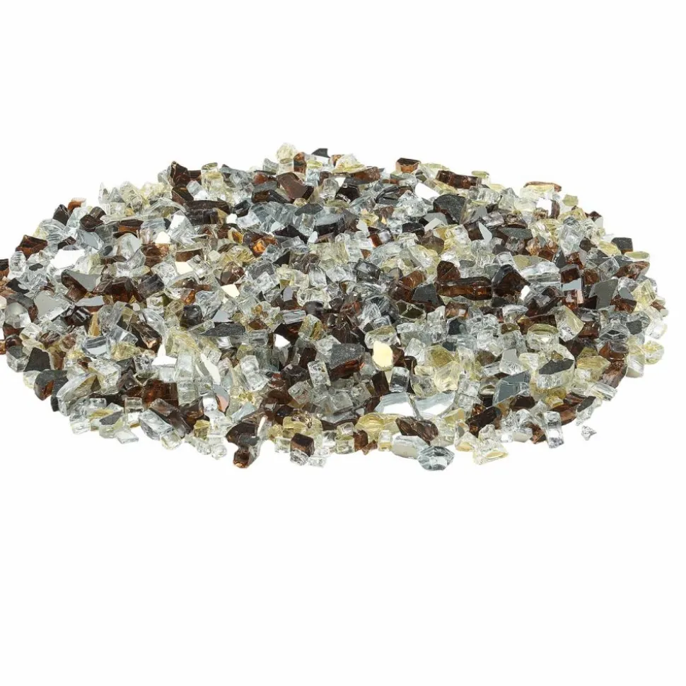 VEVOR Fire Glass, 10 LBS / 4.5 KG High-Temperature Resistant Fireplace Rocks, 1/2-Inch / 12.7 mm Reflective & Smokeless Firepit Glass Rock, High Luster Stone Landscaping for Fire Pit Table, Aqua Blue