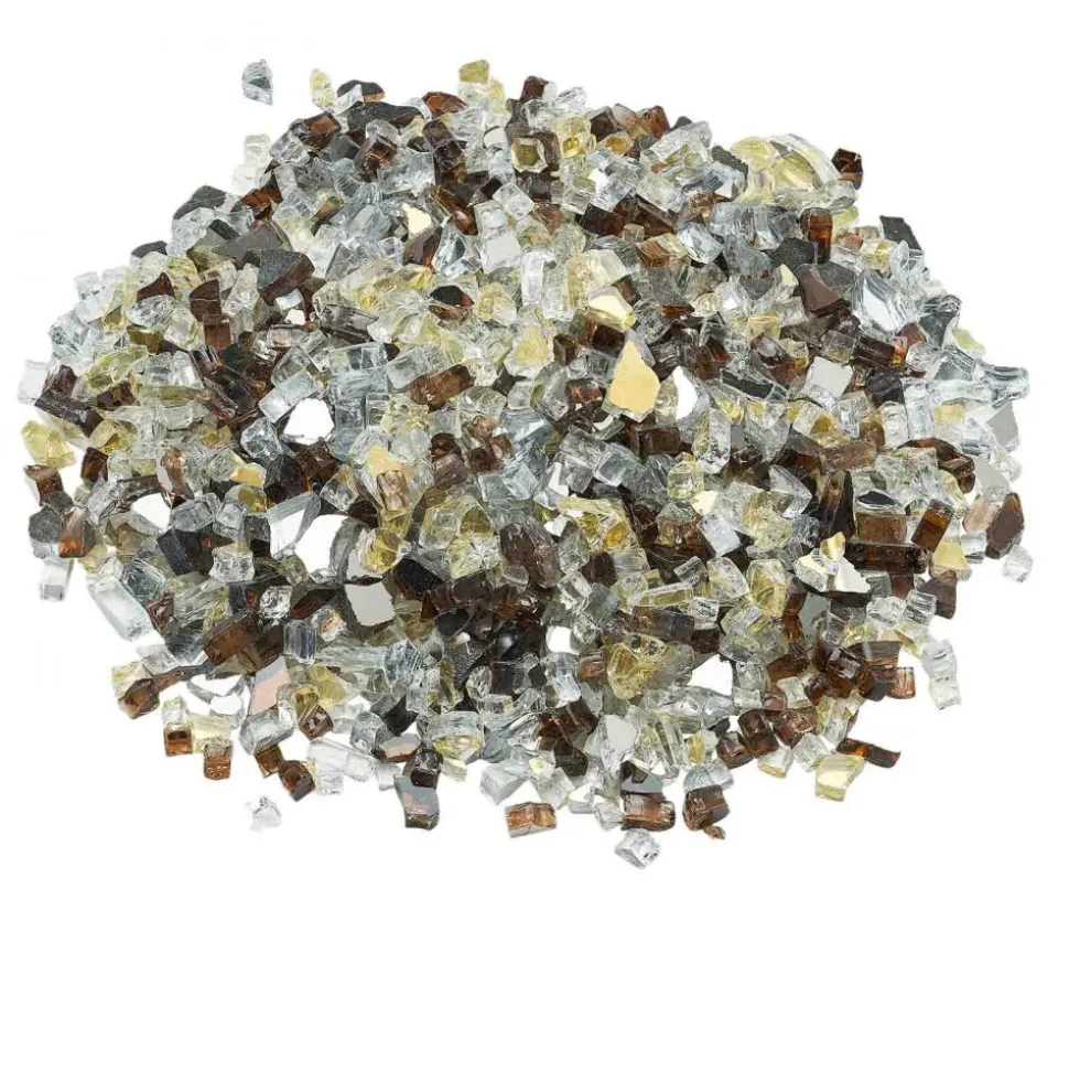 VEVOR Fire Glass, 10 LBS / 4.5 KG High-Temperature Resistant Fireplace Rocks, 1/2-Inch / 12.7 mm Reflective & Smokeless Firepit Glass Rock, High Luster Stone Landscaping for Fire Pit Table, Aqua Blue