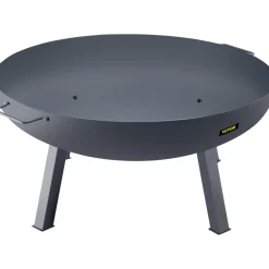 VEVOR Fire Pit Bowl, 34-Inch Diameter Round Carbon Steel Fire Bowl, Wood Burning for Outdoor Patios, Backyards & Camping Uses, with A Drain Hole, Portable Handles and A Firewood Stick, Black