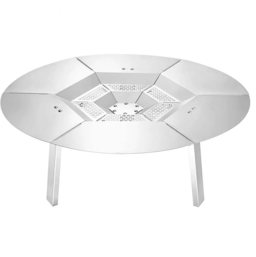 VEVOR Fire Pit Heat Deflector for Solo Stove Yukon, 25 inch Bonfire Round for Wood Burning Fire Pit, 304 Stainless Steel Heat Diffuser, Detachable Burner Cover Camping Accessories