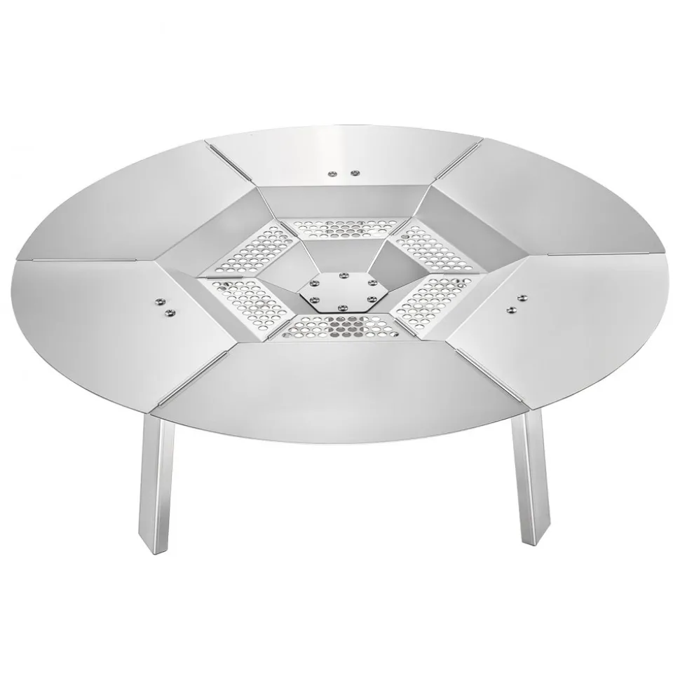 VEVOR Fire Pit Heat Deflector for Solo Stove Yukon, 25 inch Bonfire Round for Wood Burning Fire Pit, 304 Stainless Steel Heat Diffuser, Detachable Burner Cover Camping Accessories