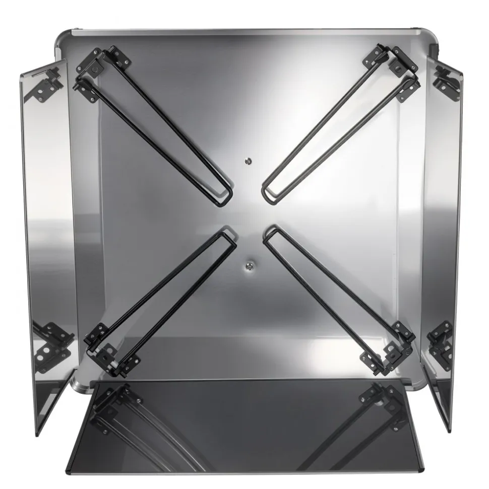 VEVOR Fire Pit Heat Deflector, 25.4x25.4x14.6 inch Square Outdoor Burner Cover, Stainless Steel Bonfire Camping Wood Burning, Push Heat Down and Out with 4 Foldable Legs & Carrying Handle