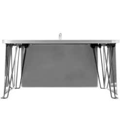 VEVOR Fire Pit Heat Deflector, 25.4x25.4x14.6 inch Square Outdoor Burner Cover, Stainless Steel Bonfire Camping Wood Burning, Push Heat Down and Out with 4 Foldable Legs & Carrying Handle
