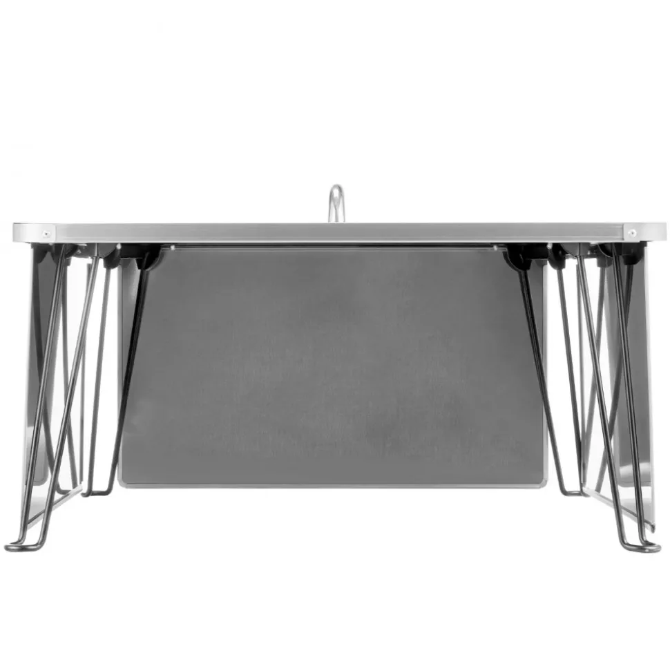 VEVOR Fire Pit Heat Deflector, 25.4x25.4x14.6 inch Square Outdoor Burner Cover, Stainless Steel Bonfire Camping Wood Burning, Push Heat Down and Out with 4 Foldable Legs & Carrying Handle