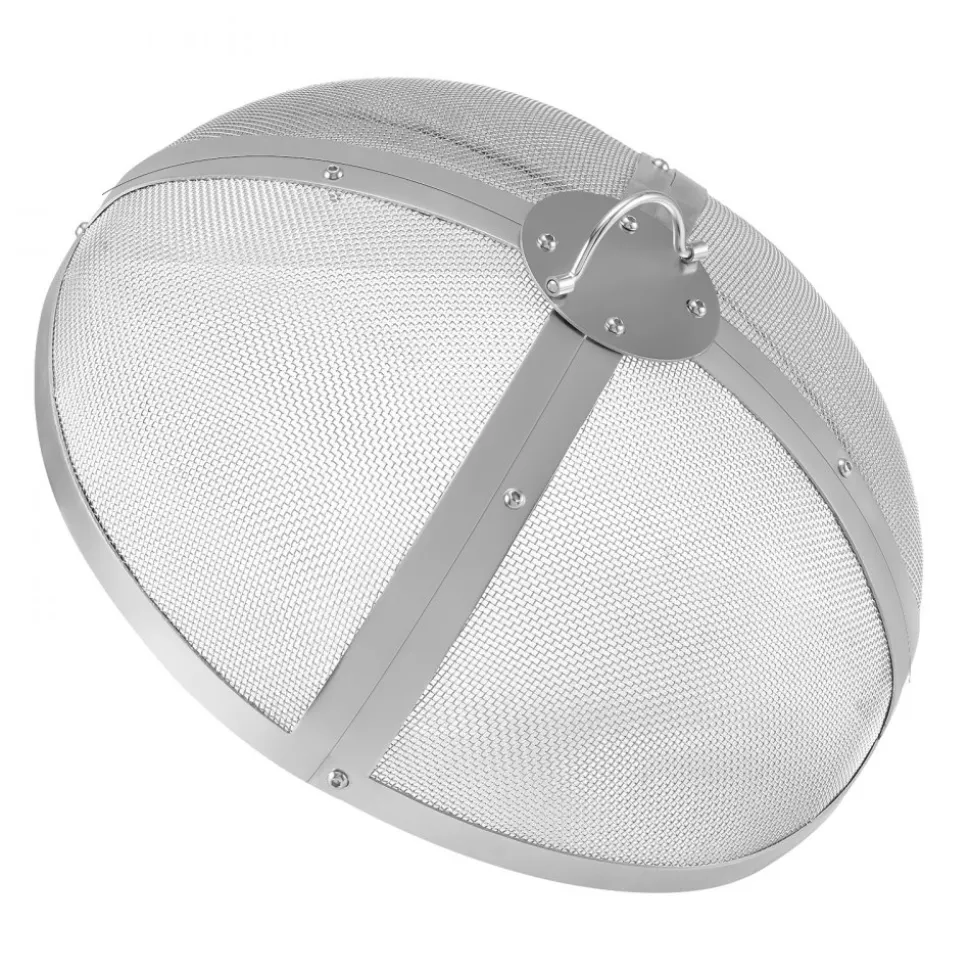 VEVOR Fire Pit Spark Screen Round 27", Reinforced Heavy Duty Steel Metal Cover, Outdoor Firepit Lid, Easy-Opening Top Screen Covers Round with Ring Handle for Outdoor Patio Fire Pits Backyard