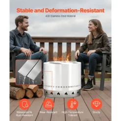 VEVOR Fire Pit Stand for Solo Stove Bonfire,27 Inch Smokeless Fire Pit Ring,Stainless Steel Fireplace Stove Ranger Support Frame Accessory, Portable Outdoor Camping Holder Tools for Fireplace