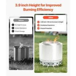 VEVOR Fire Pit Stand for Solo Stove Bonfire,27 Inch Smokeless Fire Pit Ring,Stainless Steel Fireplace Stove Ranger Support Frame Accessory, Portable Outdoor Camping Holder Tools for Fireplace