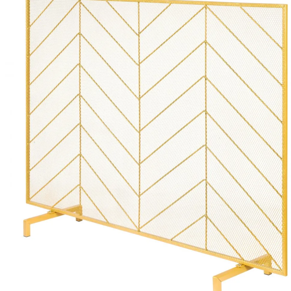 VEVOR Fireplace Screen Single Panel, Sturdy Iron Mesh Fireplace Screen, 38.6"(L) x29.8"(H) Spark Guard Cover, Simple Installation, Free Standing Fire Fence Grate for Living Room Home Decor Modern