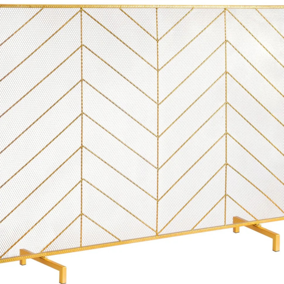 VEVOR Fireplace Screen Single Panel, Sturdy Iron Mesh Fireplace Screen, 38.6"(L) x29.8"(H) Spark Guard Cover, Simple Installation, Free Standing Fire Fence Grate for Living Room Home Decor Modern