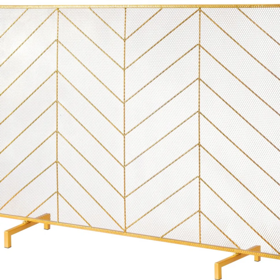 VEVOR Fireplace Screen Single Panel, Sturdy Iron Mesh Fireplace Screen, 38.6"(L) x29.8"(H) Spark Guard Cover, Simple Installation, Free Standing Fire Fence Grate for Living Room Home Decor Modern