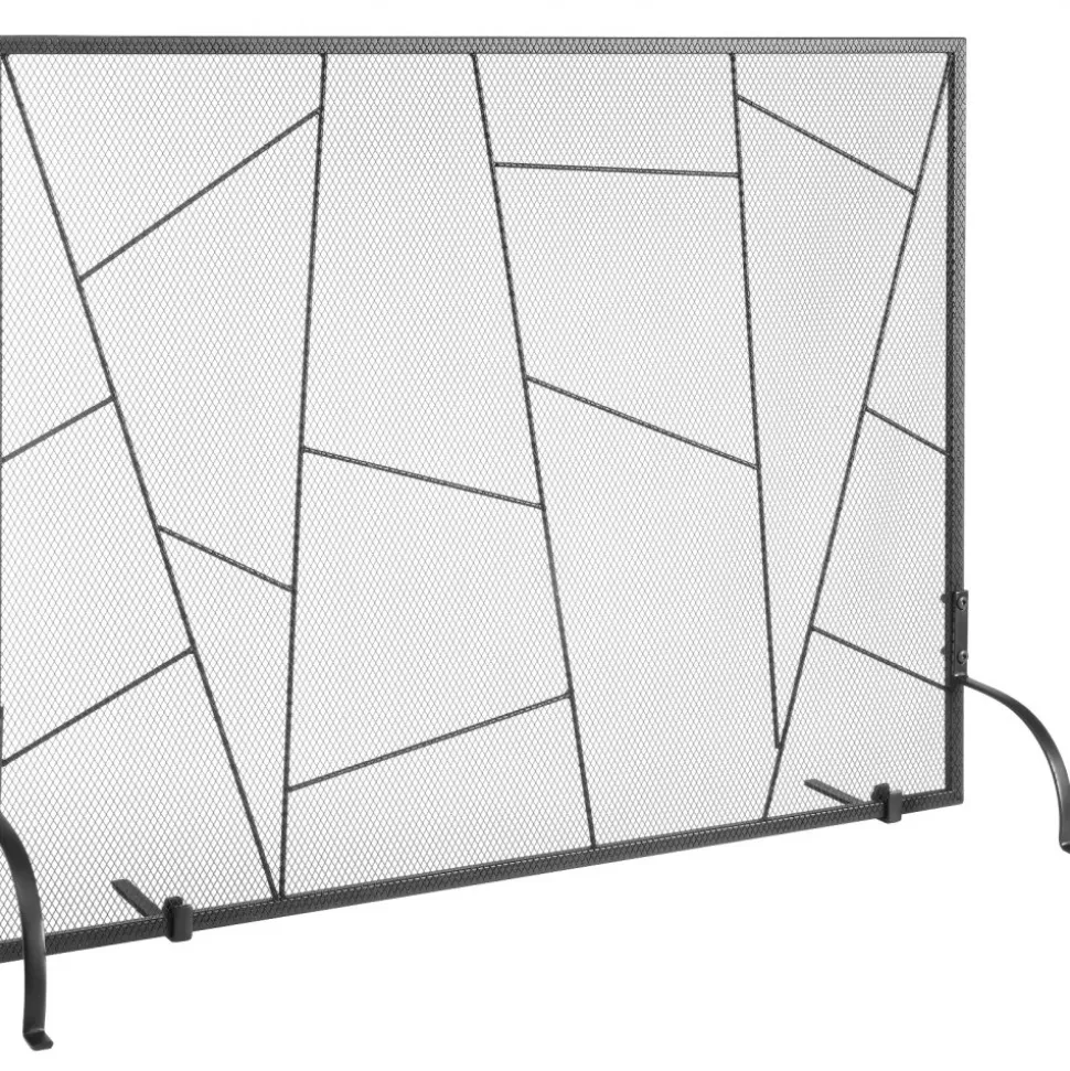 VEVOR Fireplace Screen Single Panel, Sturdy Iron Mesh Fireplace Screen, 35.6"(L) x28.4"(H) Spark Guard Cover, Simple Installation, Free Standing Fire Fence Grate for Living Room Home Decor Modern