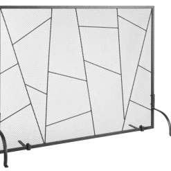 VEVOR Fireplace Screen Single Panel, Sturdy Iron Mesh Fireplace Screen, 35.6