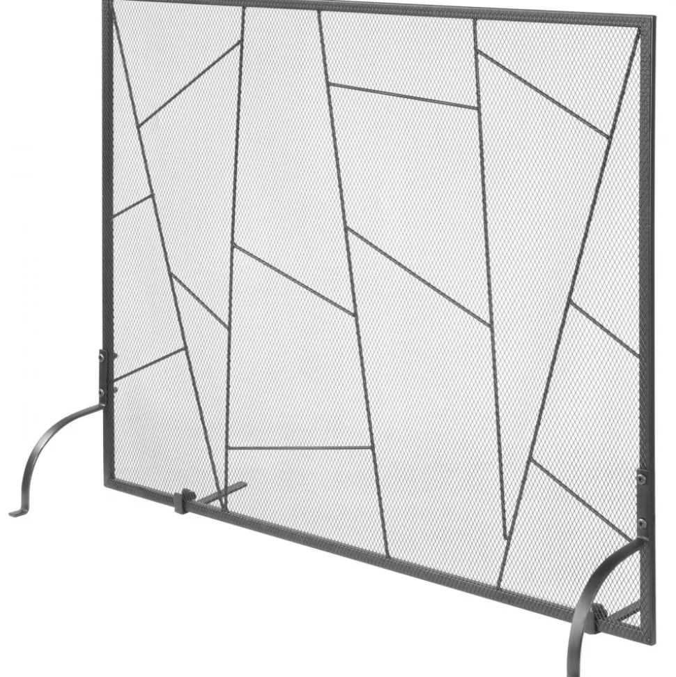 VEVOR Fireplace Screen Single Panel, Sturdy Iron Mesh Fireplace Screen, 35.6"(L) x28.4"(H) Spark Guard Cover, Simple Installation, Free Standing Fire Fence Grate for Living Room Home Decor Modern