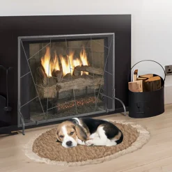 VEVOR Fireplace Screen Single Panel, Sturdy Iron Mesh Fireplace Screen, 35.6