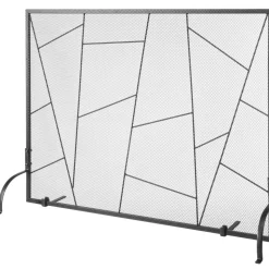 VEVOR Fireplace Screen Single Panel, Sturdy Iron Mesh Fireplace Screen, 35.6