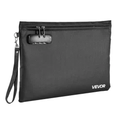 VEVOR Fireproof Document Bag, 1832 ℉ Heat Insulated Fireproof & Waterproof Bag with Lock, Portable File Storage Security Organizer Home Office Travel Use, for Passports, Important Documents & Files