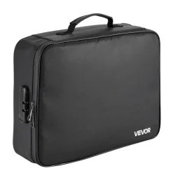 VEVOR Fireproof Document Box, 1832 ℉ Heat Insulated Fireproof & Waterproof Box with Lock, Portable Multi-Layer Home Office Travel File Storage Organizer, for Passports, Important Documents, Files