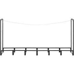 VEVOR Firewood Rack 8ft 1/2 Cord Heavy Duty Outdoor Wood Storage Holder, for Fireplace Patio Deck, 1100 lbs Load Capacity, Carbon Steel Frame Fire Log Stacker Stand, Metal Wood Pile Organizer, Black