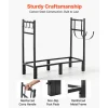 VEVOR Firewood Rack 32.68 Inch Heavy Duty Indoor Fire Wood Storage Holder, for Fireplace Patio Deck, 550 lbs Load Capacity, Stacker Stand with Log Carrier Bag, Metal Wood Pile Organizer Tool, Black