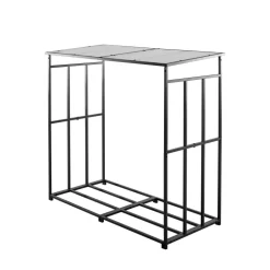 VEVOR Firewood Rack with Sloped Roof, 4 ft Outdoor Firewood Holder, 1/4 Cord Log Storage Shed, 660lb Max Weight Capacity, Powder-Coated Metal Wood Storage Rack for Fireplace Deck Backyard Garden