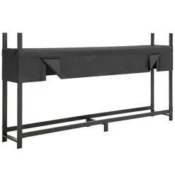VEVOR Firewood Rack with Waterproof Cover 8ft 1/2 Cord Outdoor Wood Storage, for Fireplace Patio Deck, 2400 lbs Load Capacity Heavy Duty Fire Log Holder Stacker Stand, Metal Wood Pile Organizer, Black
