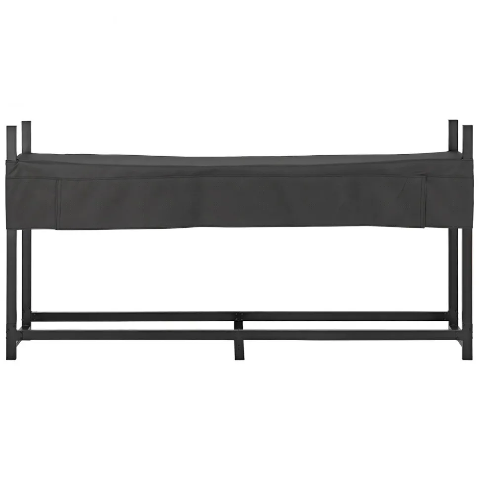 VEVOR Firewood Rack with Waterproof Cover 8ft 1/2 Cord Outdoor Wood Storage, for Fireplace Patio Deck, 2400 lbs Load Capacity Heavy Duty Fire Log Holder Stacker Stand, Metal Wood Pile Organizer, Black