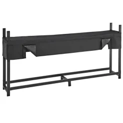VEVOR Firewood Rack with Waterproof Cover 8ft 1/2 Cord Outdoor Wood Storage, for Fireplace Patio Deck, 2400 lbs Load Capacity Heavy Duty Fire Log Holder Stacker Stand, Metal Wood Pile Organizer, Black