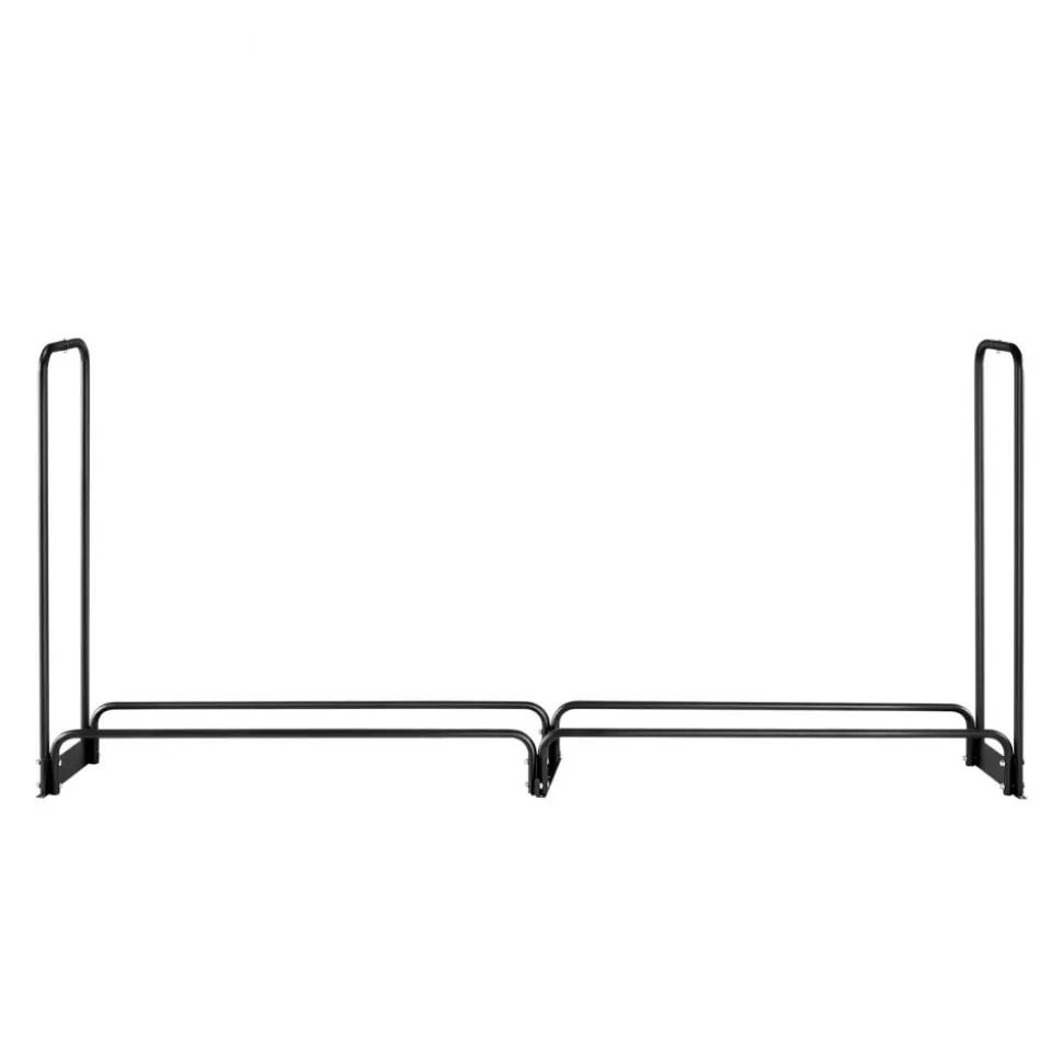 VEVOR Firewood Rack with Waterproof Cover, 8 ft Outdoor Firewood Holder, 1/2 Cord Storage Metal Log Holder, 660lb Max Weight Capacity, Top Covered, Powder-Coated Wood Storage Rack for Fireplace Deck