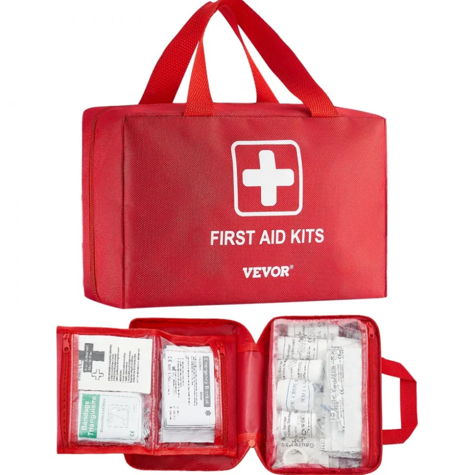 VEVOR First Aid Kit, 500 Pieces, 600D Nylon Large Survival First Aid Bag, Emergency Medical Supplies, for Home, Car, Office, Travel, Camping, Truck, Hiking, Sports, Vehicle and Outdoor Emergencies