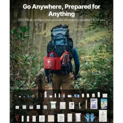 VEVOR First Aid Kit, 500 Pieces, 600D Nylon Large Survival First Aid Bag, Emergency Medical Supplies, for Home, Car, Office, Travel, Camping, Truck, Hiking, Sports, Vehicle and Outdoor Emergencies