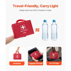 VEVOR First Aid Kit, 420 Pieces, 600D Nylon Large Survival First Aid Bag, Emergency Medical Supplies, for Home, Car, Office, Travel, Camping, Truck, Hiking, Sports, Vehicle and Outdoor Emergencies