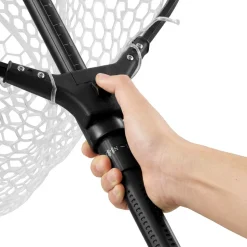 VEVOR Fishing Net, Foldable Landing Nets with Telescopic Handle and Built in Length Scale, Lightweight and Stronger 6063 Aluminum Fish Gear, Soft Silicone Mesh, Holds up to 30 lbs, for Kayak Boat Bank